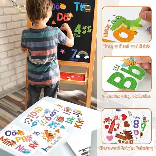 Alphabet Numbers Wall Decals for Kids Room Decor
