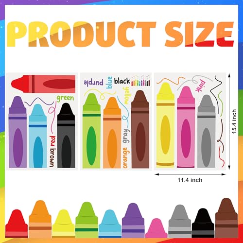 Colorful Crayon Wall Decals Peel and Stick Educational Decor