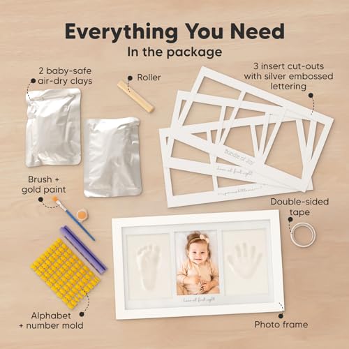 KeaBabies Inkless Hand and Footprint Kit with Frame