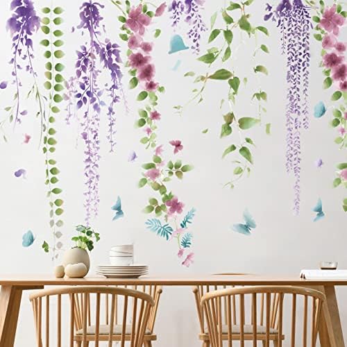 3D Hanging Flower Vines Wall Decal for Home Nursery Kids Room