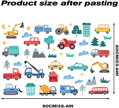 Car Road Wall Decals for Playroom and Nursery