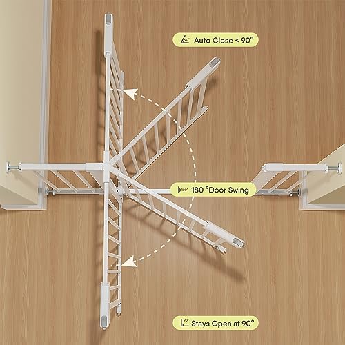 BabyBond 36 Inch Extra Tall Dog Gate with Auto Close and Pressure Mounting Kit White