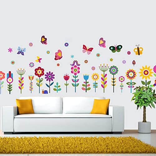 Maydahui 56 PCS Garden Flower Wall Sticker Set