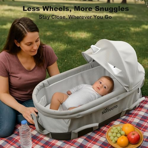 SUNVENO Portable Travel Bassinet for Newborns