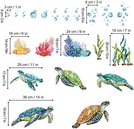 Decalmile Sea Turtles Wall Stickers Under The Sea Decor