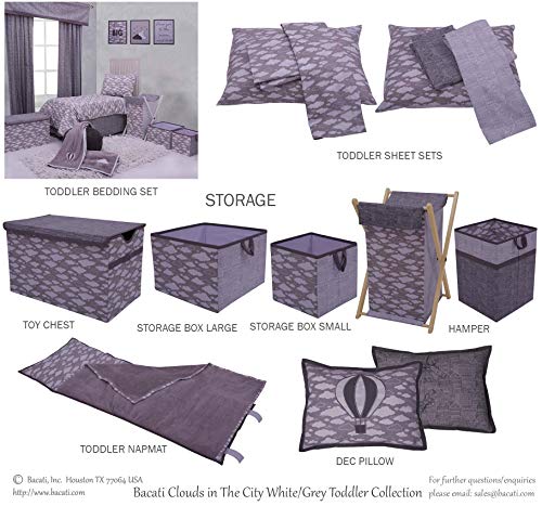 Bacati Clouds in The City Musical Mobile White Grey