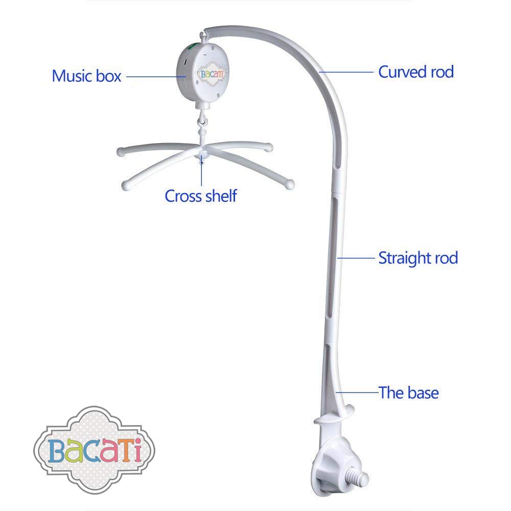 Bacati Clouds in The City Musical Mobile White Grey