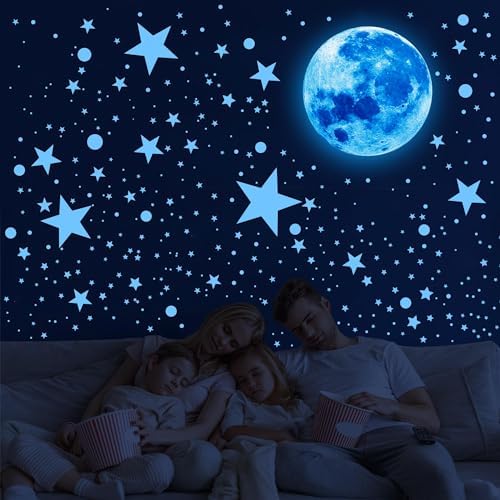 492Pcs Glow in the Dark Stars Ceiling Moon Space Wall Decals