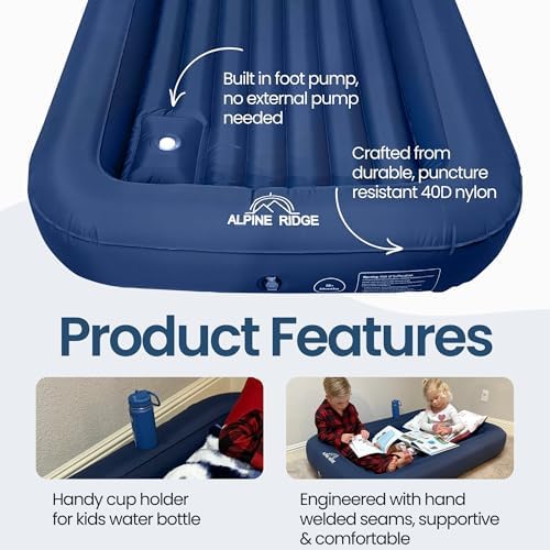 Alpine Ridge Toddler Travel Bed with 4-Sided Bumpers