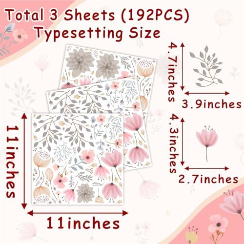 Kazova Boho Flower Wall Decals Peel and Stick