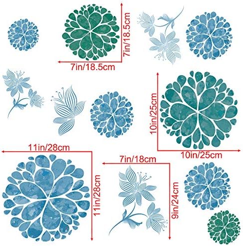 3D DIY Blue Flowers Wall Decals Stickers for Kids Room