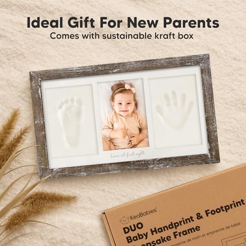 KeaBabies Baby Hand and Footprint Kit with Frame