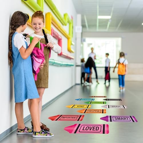 30Pcs Colorful Motivational Floor Decals for Classroom and Party