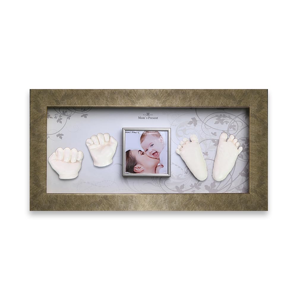 Momspresent Baby Print Deluxe Casting Kit with Gold Frame
