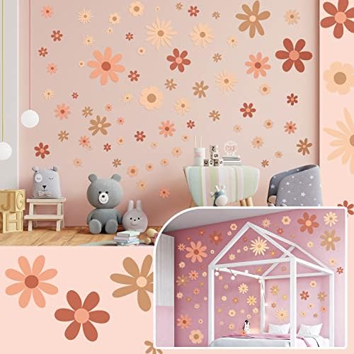 Kisston 90 Pcs Daisy Wall Decal Alphabet Stickers