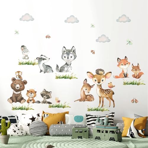 Tanlaby Jungle Animals Wall Stickers for Kids Room Decor