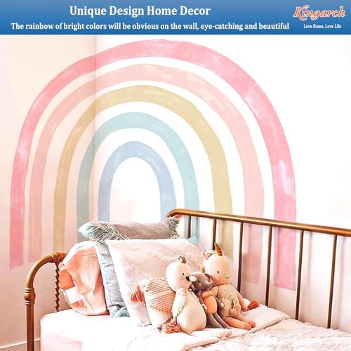 Kingarch Large Watercolor Rainbow Wall Decals