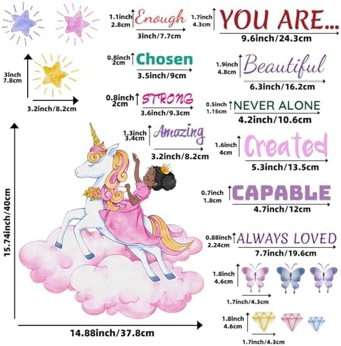 Suplanet Unicorn Wall Decals for Girls Room