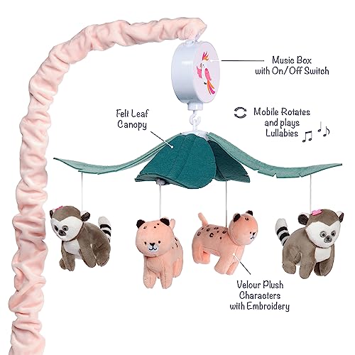 Lambs Ivy Enchanted Safari Animal Musical Crib Mobile