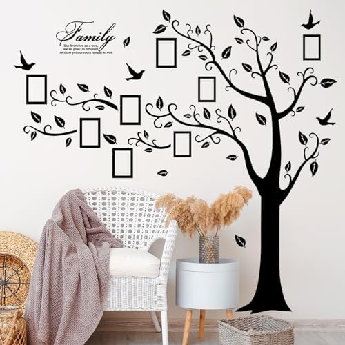 Large Family Photo Tree Wall Sticker 3D Peel and Stick