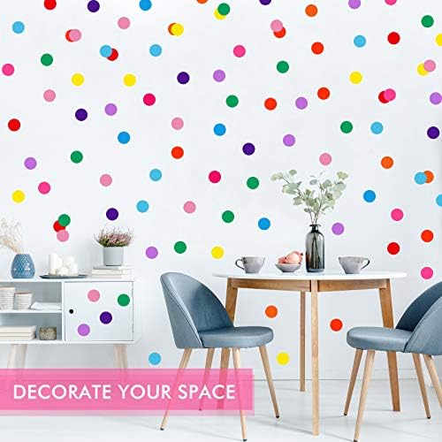 Zonon 240 Piece Rainbow Polka Dot Wall Decals