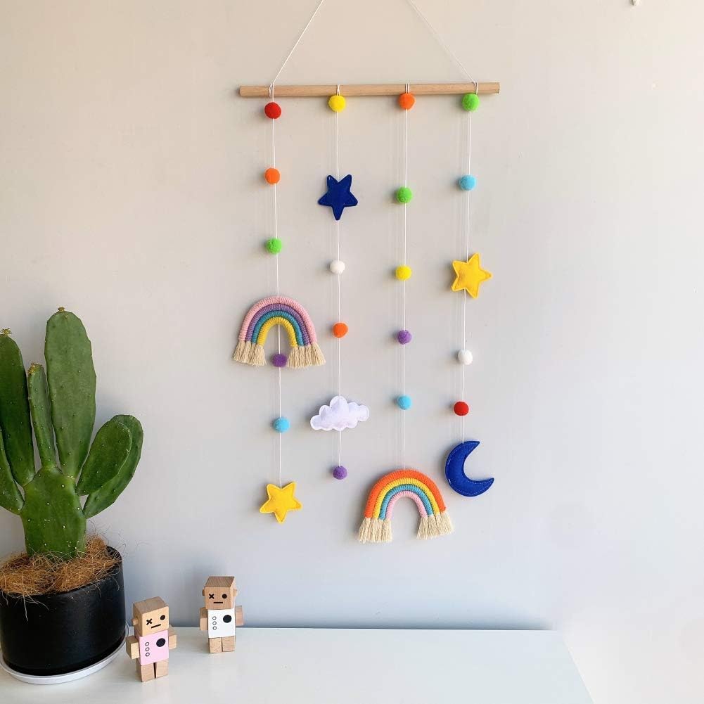 URMAGIC Macrame Rainbow Wall Hanging for Nursery