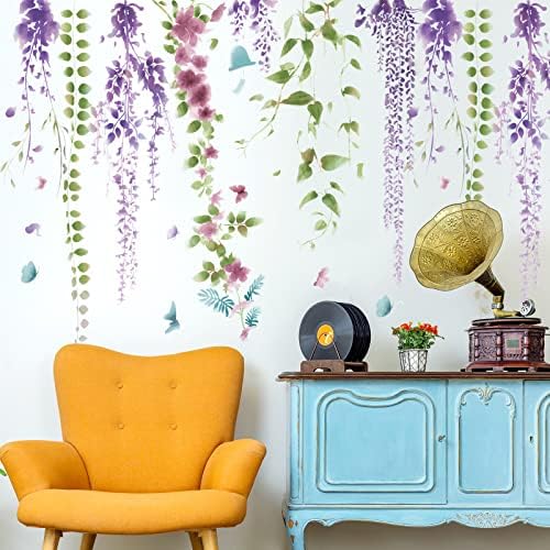 3D Hanging Flower Vines Wall Decal for Home Nursery Kids Room