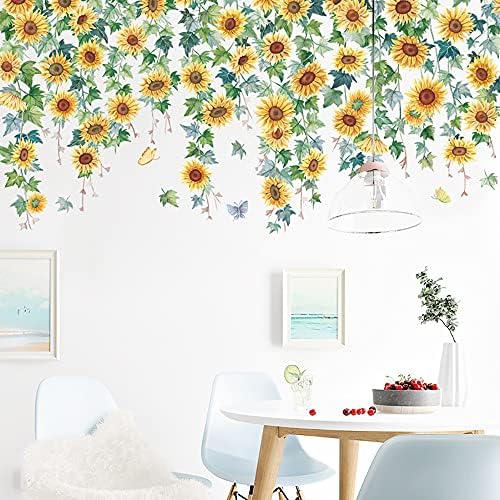 Runtoo Sunflower Wall Stickers for Bedroom and Kids Room