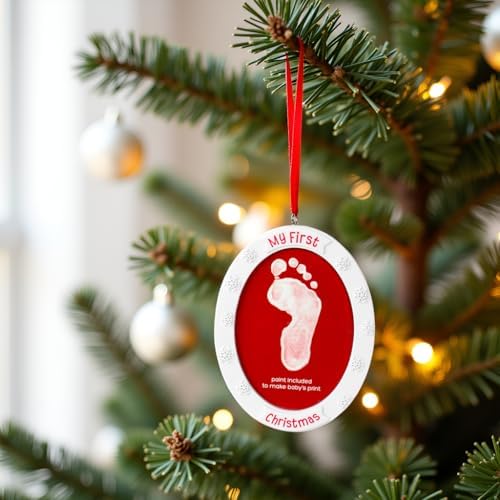 Tiny Ideas Babys First Christmas Handprint Footprint DIY Ornament