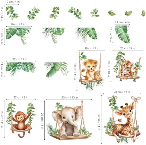 Jungle Animal Wall Stickers for Kids Room Decor