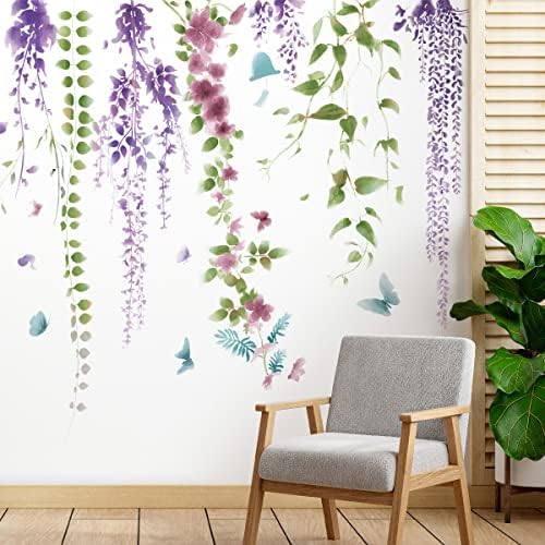 3D Hanging Flower Vines Wall Decal for Home Nursery Kids Room