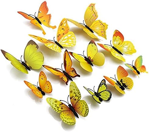 72 Pcs 6 Packs 3D Butterfly Wall Decals DIY Decorations