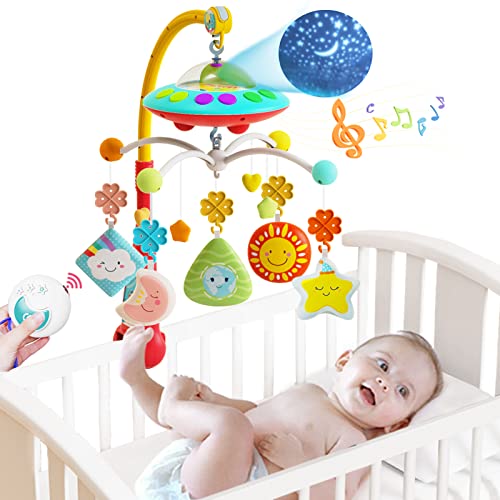 Eners Baby Crib Mobile with Music and Lights Red