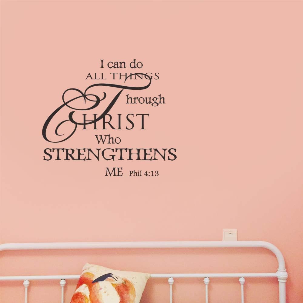 Bible Verses Wall Decor I Can Do All Things Christ Quote Sticker
