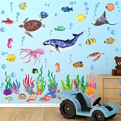 114 Piece Ocean Fish Wall Decals - Under The Sea Decor