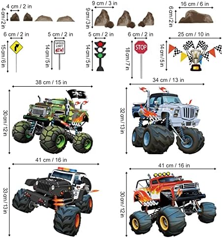 Wondever Racing Car Wall Stickers for Boys Room