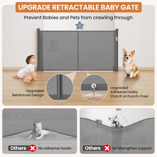 Cylrod 71 Inch Extra Wide Retractable Baby Gate