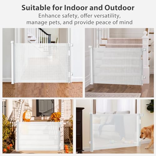 Retractable Baby Gate with Auto-Lock and Double Locking Safety