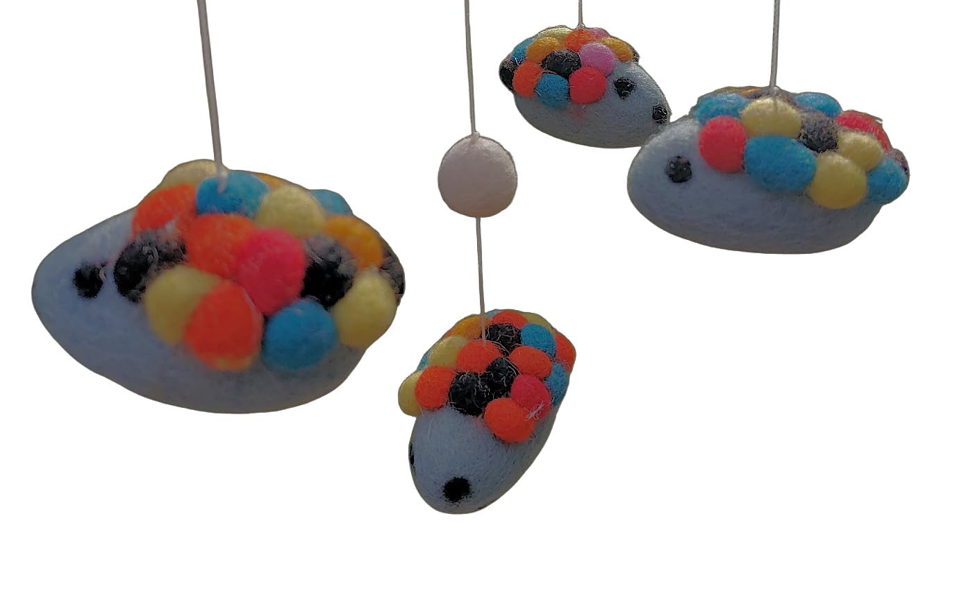 Handmade Felt Hedgehog Animal Mobile for Nursery Decor