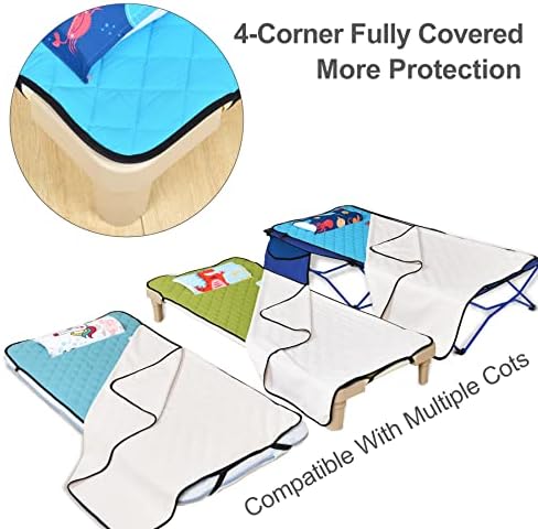 Toddler Nap Mat with Cotton Inner and Pillow for Daycare Travel