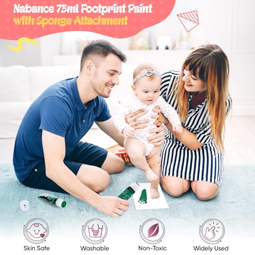 Nabance 254 Fl Oz Green Baby Hand and Footprint Ink Paint