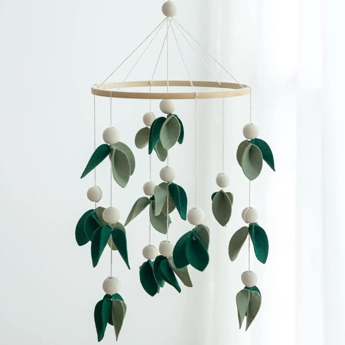 Nerdichic Baby Crib Mobile Green Leaves