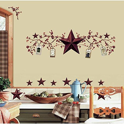 RoomMates RMK1276SCS Country Stars and Berries Wall Decals