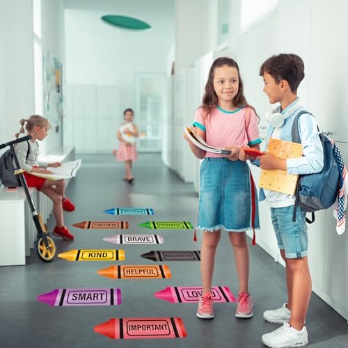 30Pcs Colorful Motivational Floor Decals for Classroom and Party