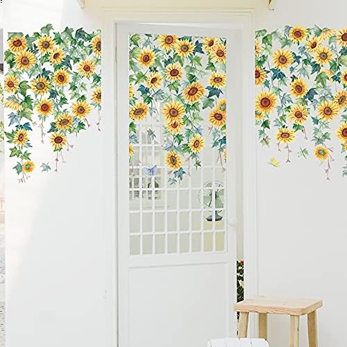 Runtoo Sunflower Wall Stickers for Bedroom and Kids Room