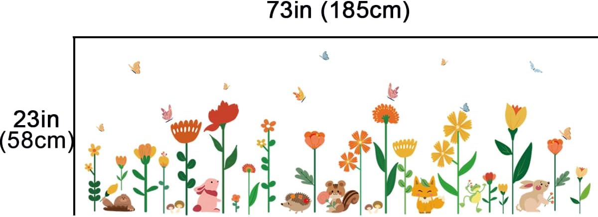 Colorful Flowers Wall Stickers for Girls Room