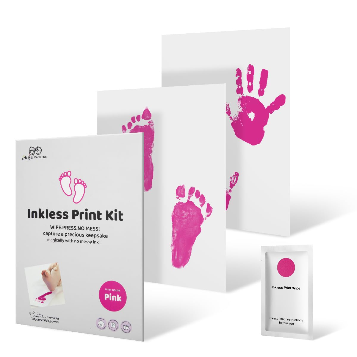 2 PCS Inkless Baby Handprint Footprint Kit for Newborn Milestones