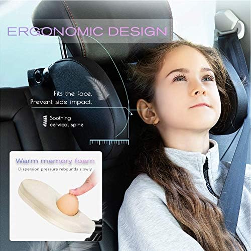 Car Headrest Pillow with 180 Degree Adjustment for Kids and Adults