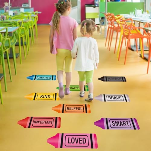 30Pcs Colorful Motivational Floor Decals for Classroom and Party
