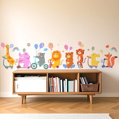 Colorful Animal Wall Decals for Playrooms and Nurseries